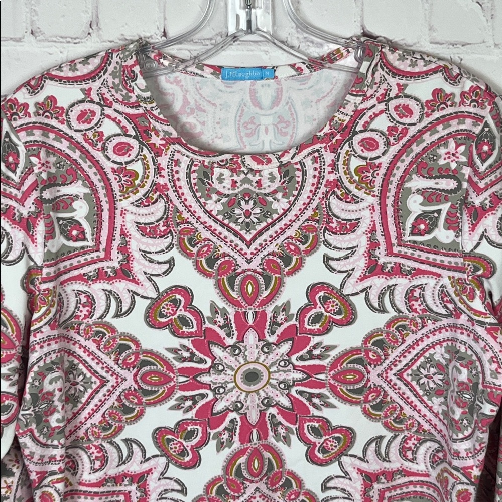 J. McLaughlin Catalina Cloth Signature Tee in Pink Print - Picture 2 of 11